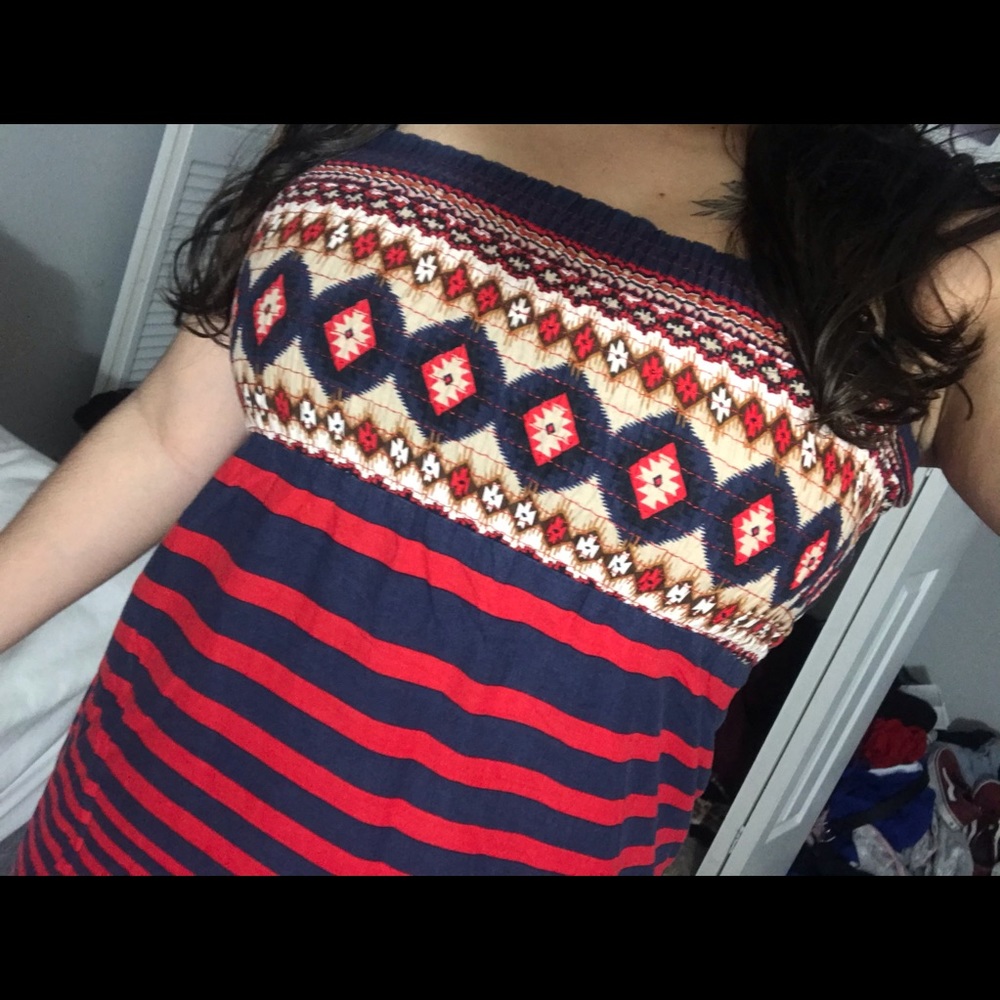 Red & blue dress